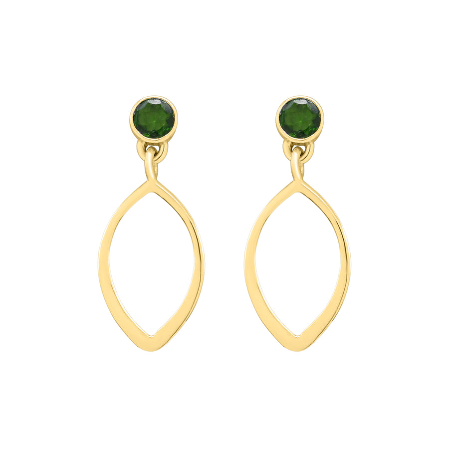 emerald and gold earrings