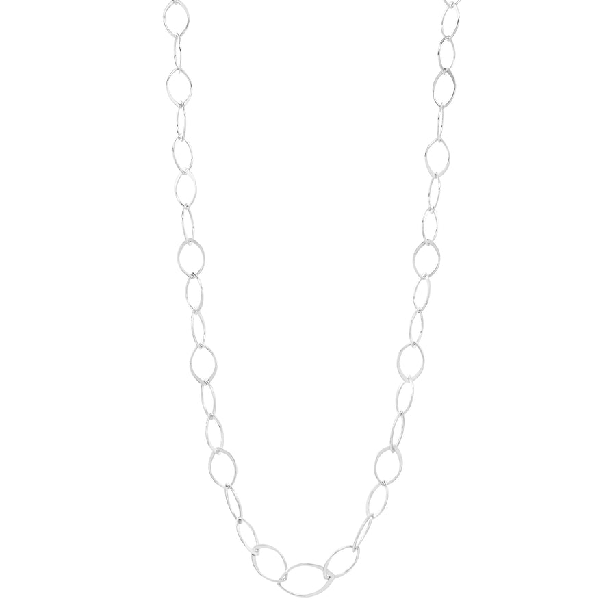 graduated hammered petal necklace in sterling silver