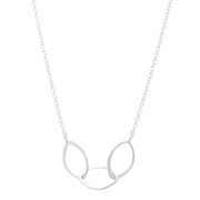 triple hand hammered petals in silver on a chain