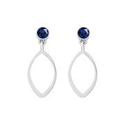 silver sapphire earrings