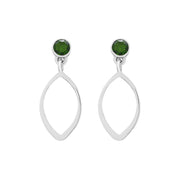 silver and emerald earrings