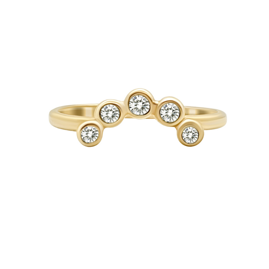 14k Gold Diamond Arch Ring