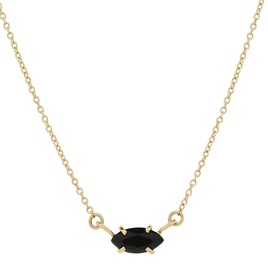 14k Gold Marquis Onyx Necklace