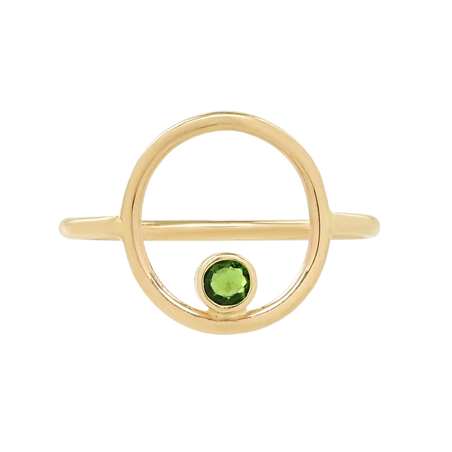 14k Gold Chrome Diopside Ring