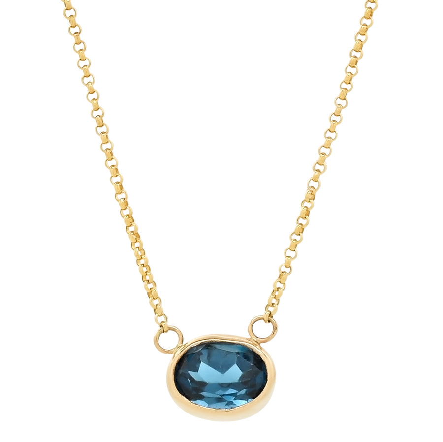 14k Gold London Blue Topaz Necklace