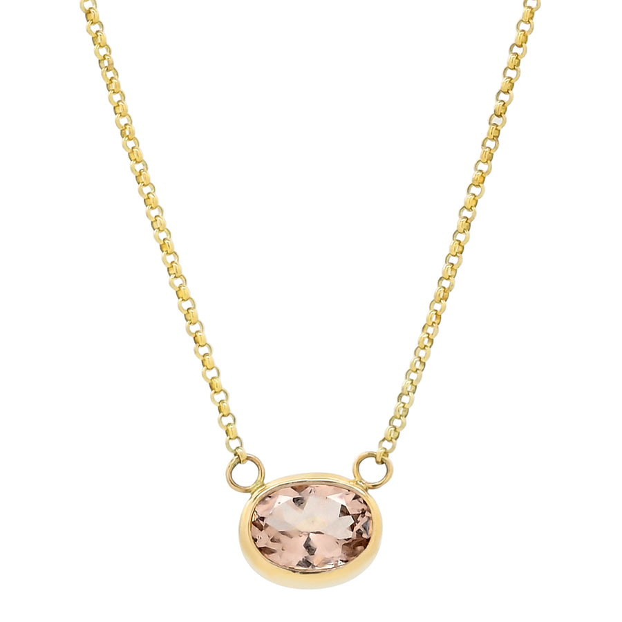 14k Gold Morganite Necklace