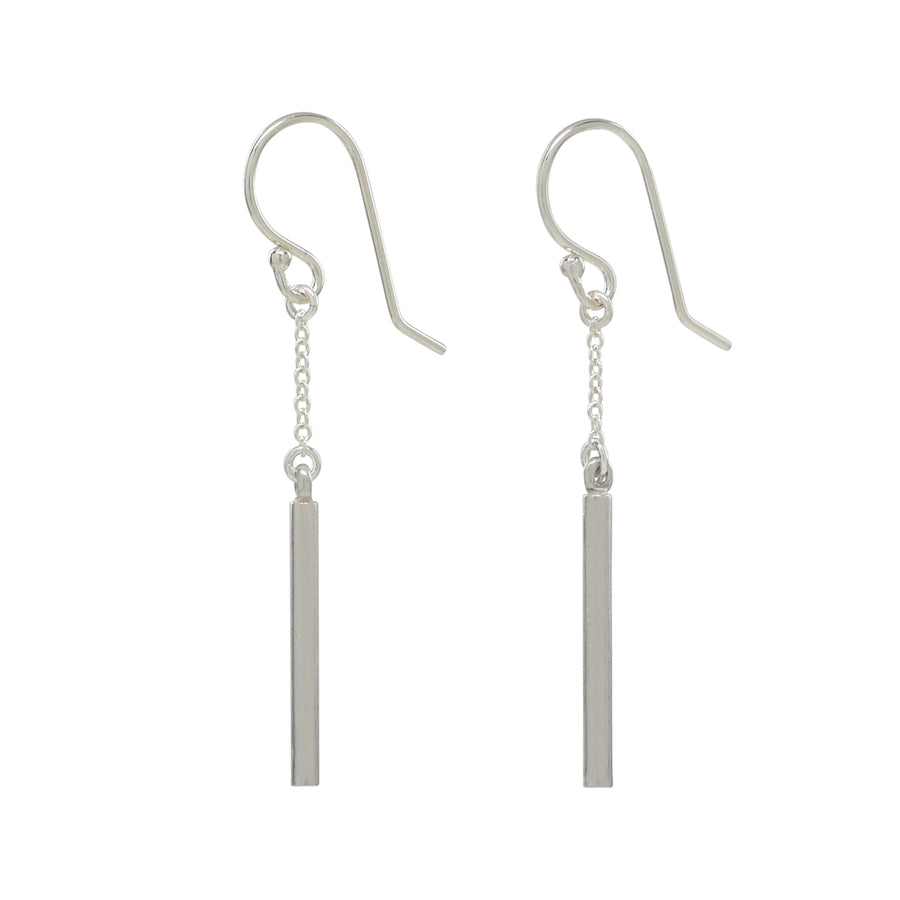 Silver Bar and Chain Earrings