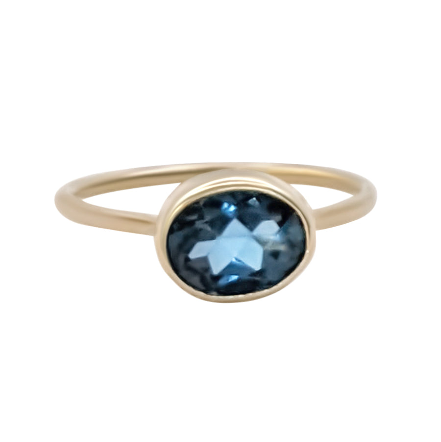 1.5 ct 14k Gold London Blue Topaz Ring