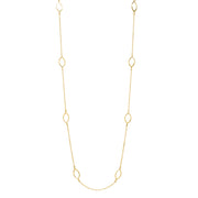 Long Gold Necklace with Petals