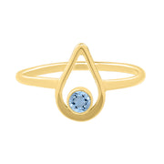 aquamarine and yellow gold ring