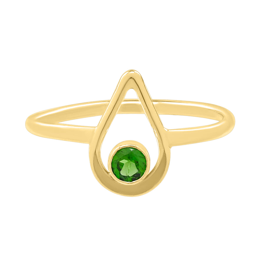 gold ring with peridot stone