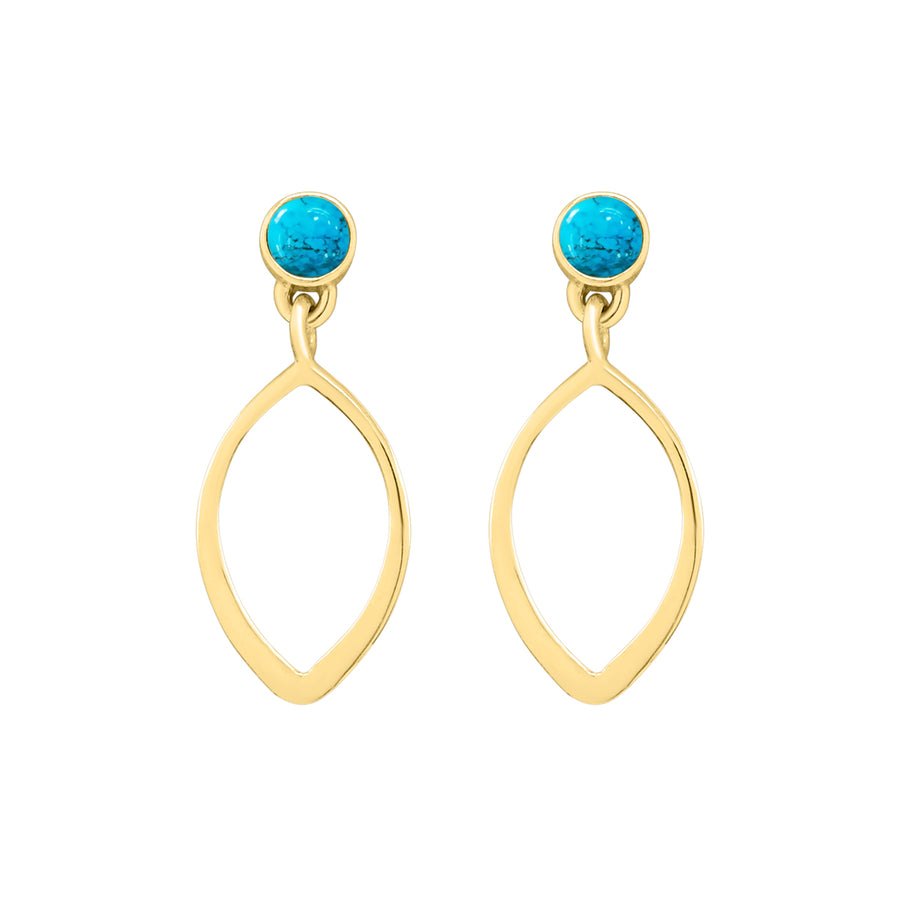 Blossom Turquoise Earrings- Gold