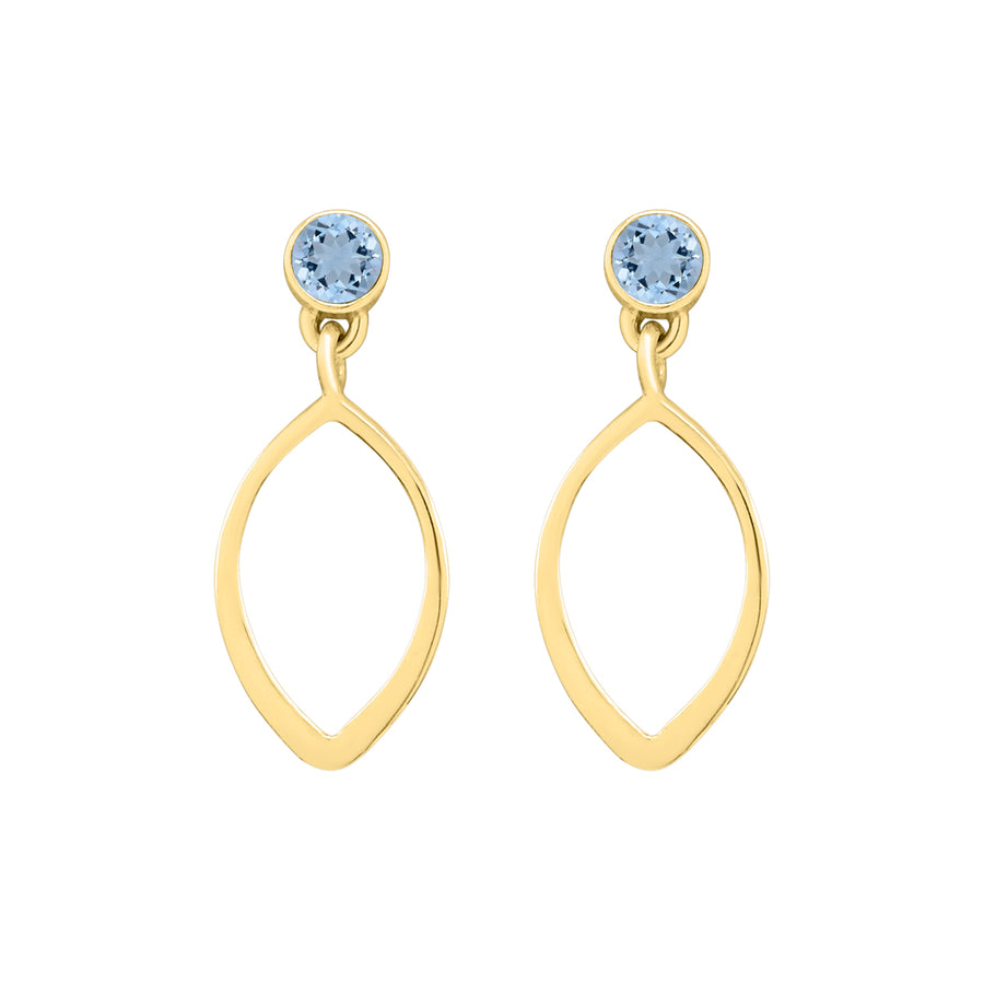 Blossom Aquamarine Earrings - Gold
