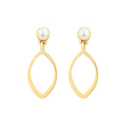 pearl and gold earrings