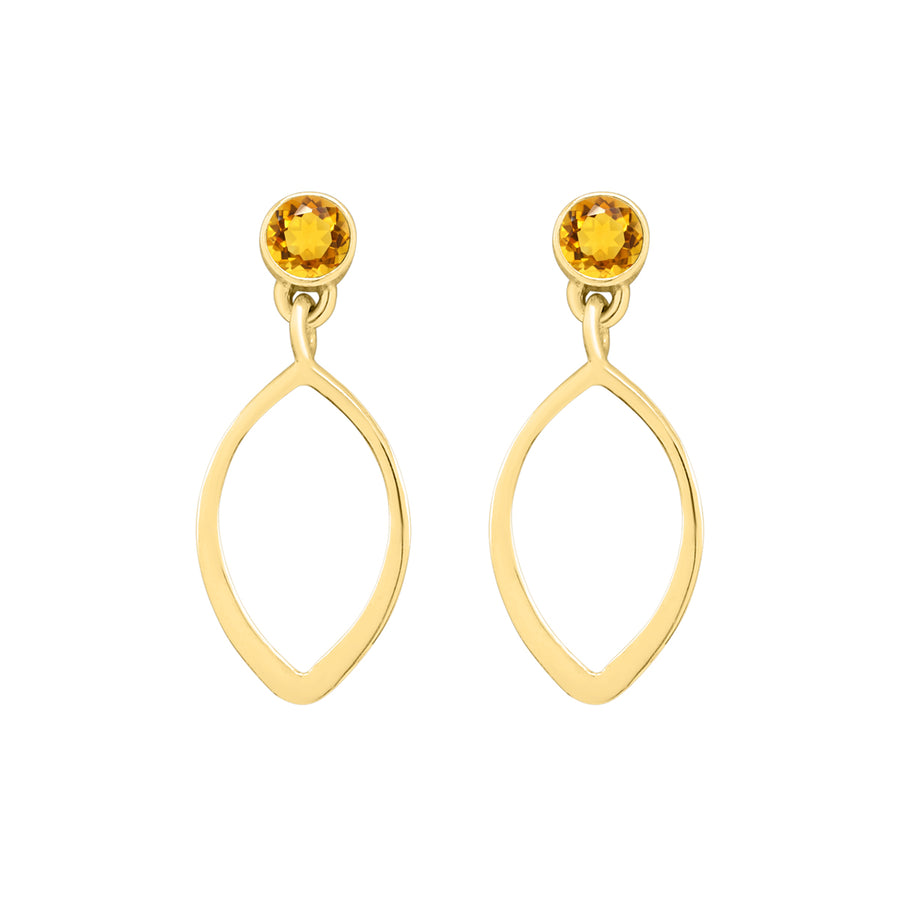gold citrine earrings