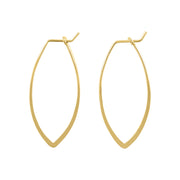 leaf shaped gold hoops