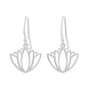 silver lotus earrings