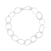 interlocking bracelet with silver petals