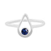 silver and sapphire ring