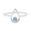 silver and aquamarine ring