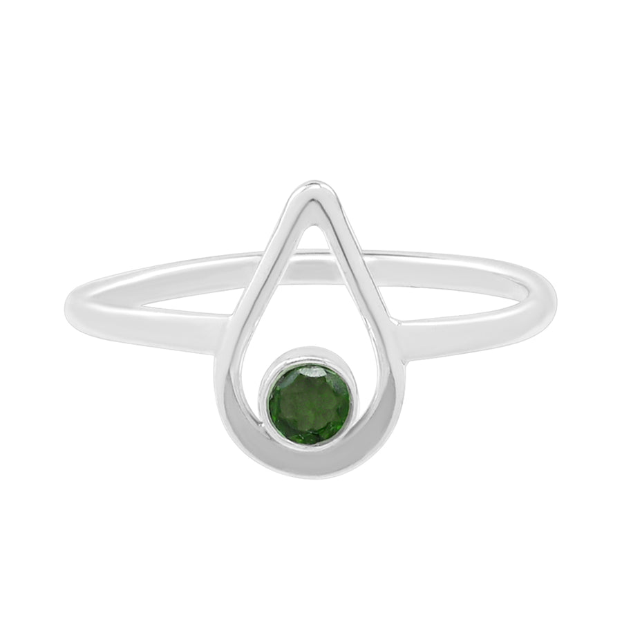emerald and silver ring