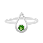 silver ring with peridot stone