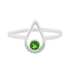 silver ring with peridot stone