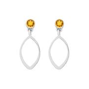 silver citrine earrings