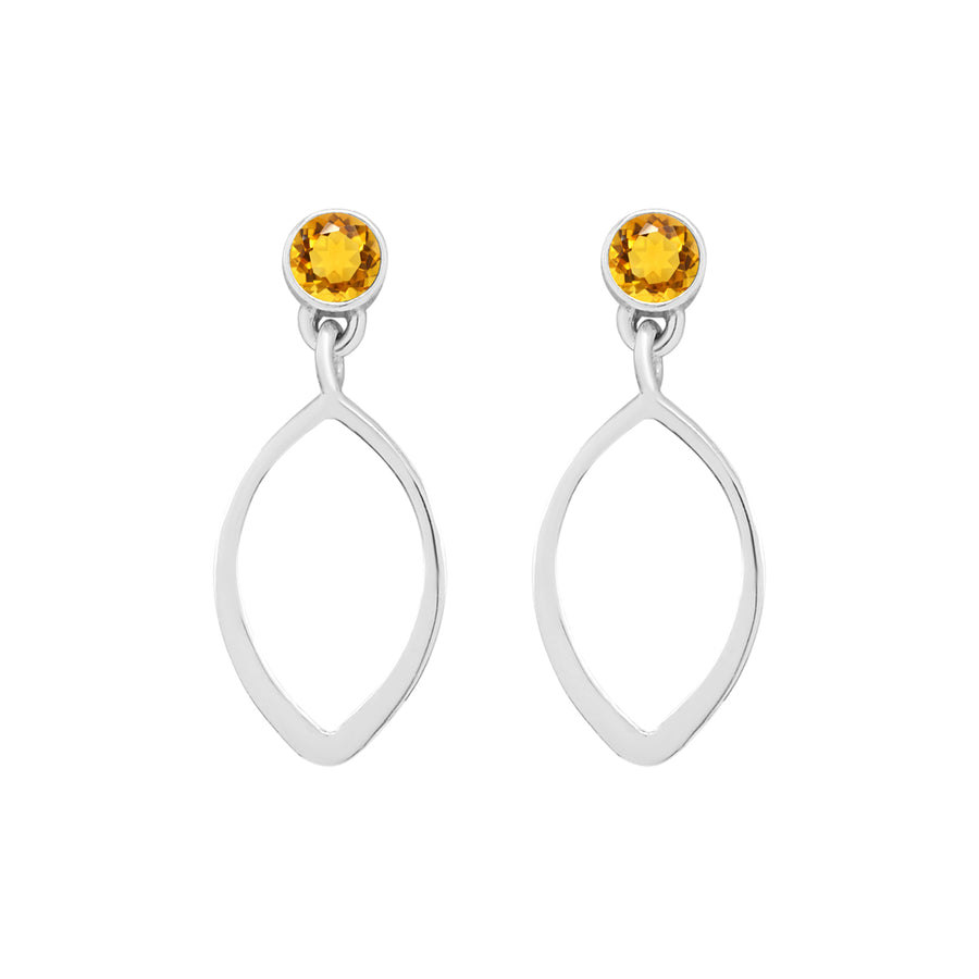 silver citrine earrings