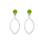 silver peridot earrings