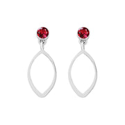 garnet silver earrings