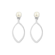 pearl and silver earrings