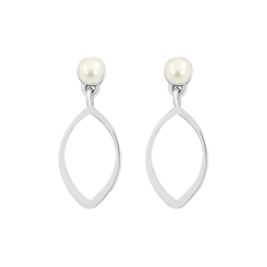pearl and silver earrings