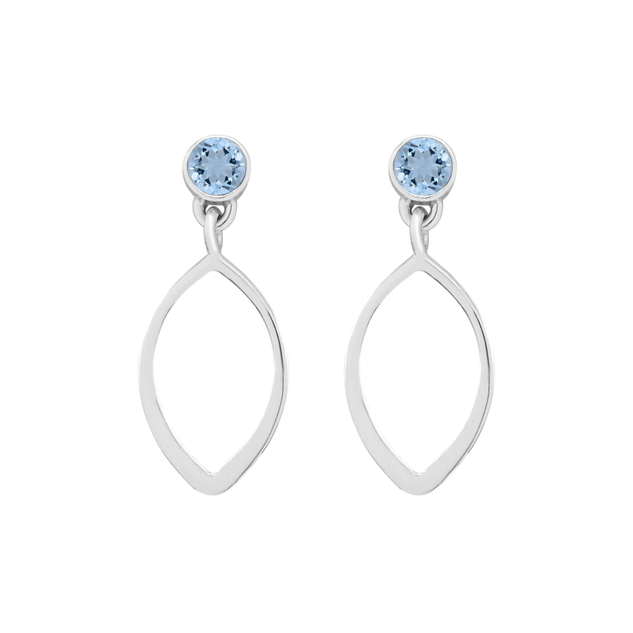 Blossom Aquamarine Earrings - Silver