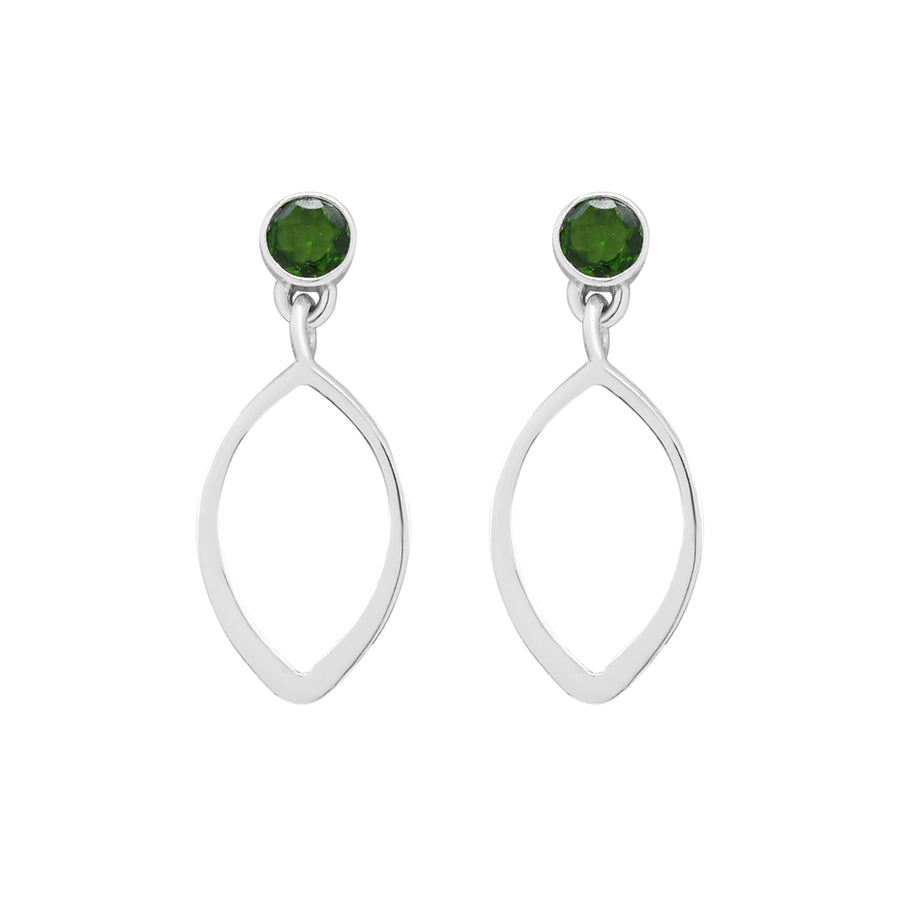 silver and emerald earrings