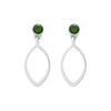silver and emerald earrings
