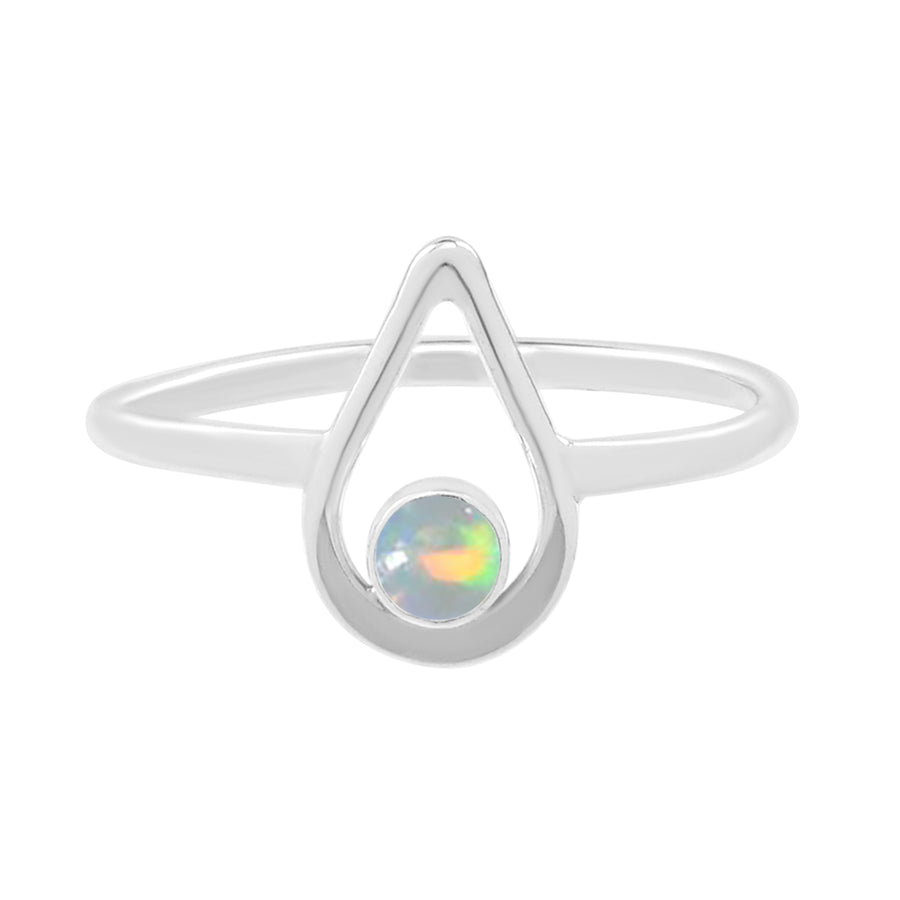 silver and opal ring