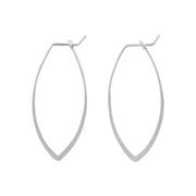 leaf shaped silver hoops